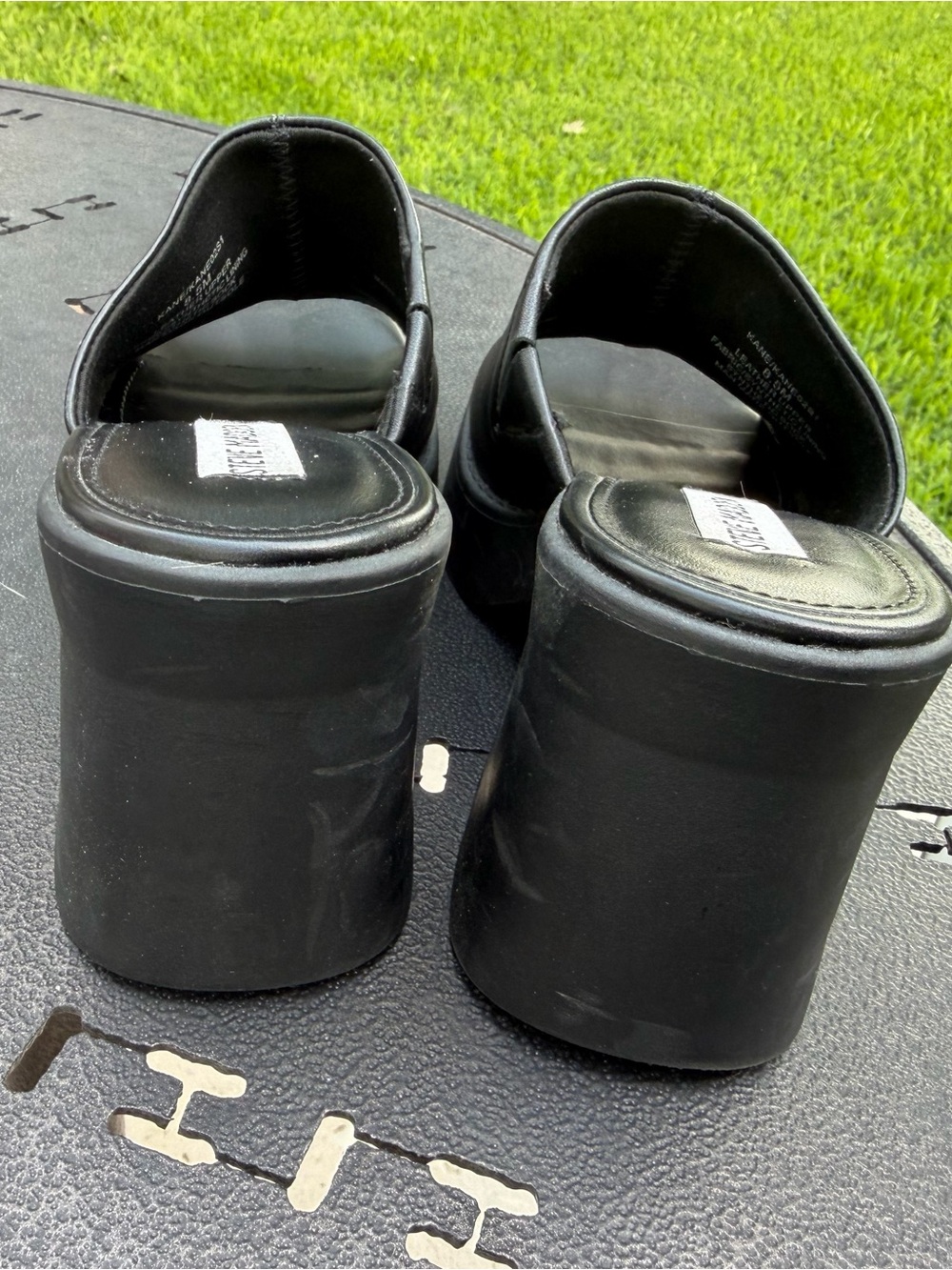 Steve Madden Black Leather Platform Mule - Picture 5 of 5